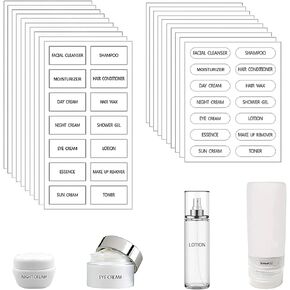 280pcs Waterproof Labels for Bottles Small Cosmetic Labels Clear Bathroom Beauty Organization Labels Skincare Labels Travel Labels Toiletries Stickers