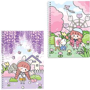 2 Sticker Collecting Albums, Activity Sticker Album 24X2 Sheets-A5 (8.3X5.7 Inches), Reusable Sticker Books ​for Collecting Stickers, Labels a5a