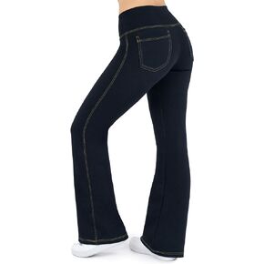 Nirlon Crossover Bootcut Jeggings for Women - Flare Leggings for Women Tummy Control Regular and Plus Size Jeggings for Women
