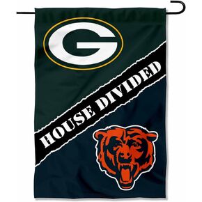 House Divided Packers and Bears Double Sided Garden Flag