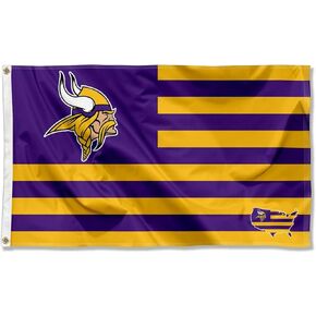 Minnesota Vikings USA American Nation Stripes 3x5 Grommet Flag