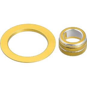 Media Audio Volume Switch Knob Engine Start Button Cover for Honda Civic 2022-2023 Aluminum Alloy Gold Tone (Set of 2)