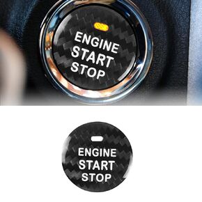 Compatible with Engine Start Stop Button Sticker Carbon Fiber Key Lgnition Cover Interior Button Trim for Lexus ES is 2006-2012 LX 2007-2013 CT 2011-2017（Black）