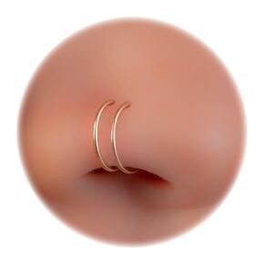 Tiny Gold Filled Spiral Nose Ring - 20 Gauge Thin Handmade Nose Hoop Gold Snug Nose Ring Hoop - Gold Filled Nose Piercing For Women - Comfortable & Elegant Design - Comes with Gift Packaging
