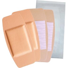 100 Extra Large Adhesive Bandage Patch – 2’’x4.5’’ Sterile Sheer Plastic Bandages Breathable & Flexible with Non-Stick Pad and 4 sided seal, Latex Free for First Aid Kit Wound Care (100)