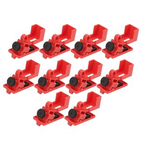 10PCS Circuit Breaker Lockout Device Clamp On Power Switch Lock Engineering Plastic Single Pole Breaker Lock Out Device for Less 16.5mm Handle