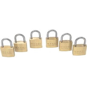 20mm Small Mini Brass Padlock with Brass Chromed Keys Pack of 6 All Keyed Alike [QTY6KA620] Mini Tiny Locks Keyed for Jewelry Box or suitcases and Diaries