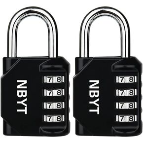 2pack 4-Digit Password Combination Padlock，1/4 inch Diameter，for School Gym Locker, Sports Locker, Fence, Toolbox, Gate, Case, Hasp Storage…