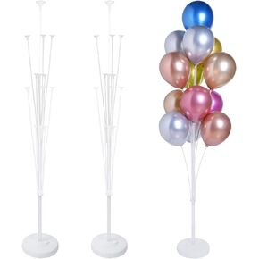 2 Sets of Balloon Stand Kit - 62in Balloon Stands with Base, Balloon Sticks, Decorations for Party Birthday Wedding Baby Shower Gender Reveal Graduation