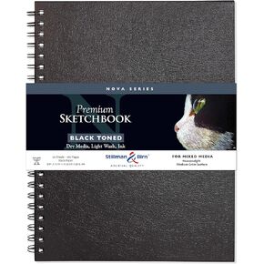 Stillman & Birn Nova Series Grey Wirebound Sketchbook, 6" x 8", 150 gsm (Heavyweight), Grey Paper, Medium Grain Surface