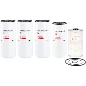 Volvo D12 D13 Oil Change Kit LF667(X2),LF3654,FF5507,FF5369 Replaces 20972293 21707133 21707132