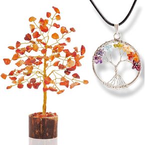 Carnelian Crystal Tree - Spiritual Trees - Crystal Tree for Positive Energy - Reiki Gifts - Mini Naturals Trees - Positive Energy Gifts for Women - Gemstone Tree Decor in Kuwait