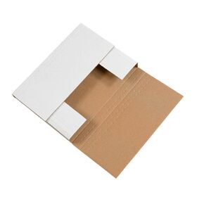 Aviditi White Easy-Fold Mailing Boxes, 12 1/8" x 9 1/8" x 2", Pack of 50, Crush-Proof, For Shipping, Mailing and Storing