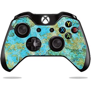 MightySkins Glossy Glitter Skin for Microsoft Xbox One or S Controller - Teal Marble | Protective, Durable High-Gloss Glitter Finish | Easy to Apply, Remove, and Change Styles | Made in The USA