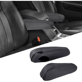Black Left & Right Leather Seat Armrest Cover Compatible with Toyota Sienna 2011 2012 2013 2014 2015 2016 2017 with Zipper Design (Only Leather Part)