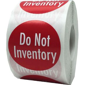 Do Not Inventory Labels Red with White 1.5 Inch Round Circle Dots 500 Adhesive Stickers On A Roll