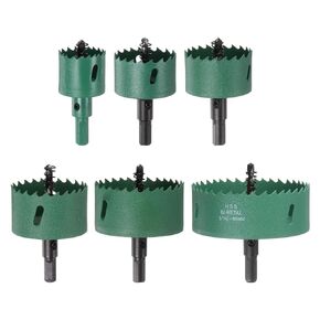 6pcs Bi-Metal Hole Saw Set 35mm-95mm (1-3/8" - 3-3/4") M42 HSS (High Speed Steel) Hole Saw Drill Bit Kit Cutter for Wood Plastic Metal Sheet Plasterboard