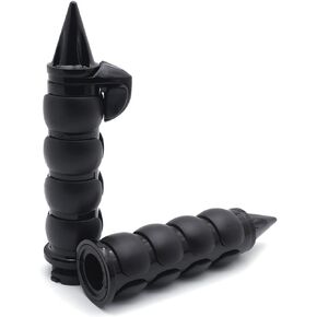 HTTMT TRHB114E-25- Motorcycle Black 25mm 1" Spike Handlebar Grips Throttle Boss Compatible with Harley Softail Dyna Sportster Electra Glide/Kawasaki Ninja Hayabusa GSXR700 GSXR1000