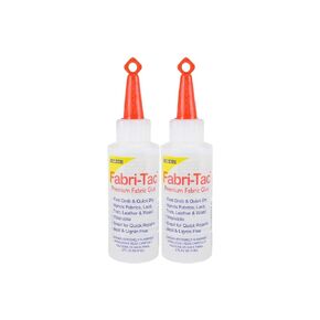 BEACON Fabri-Tac Premium Fabric Glue - Quick Drying, Crystal Clear, Permanent - for Fabrics, Canvas, Lace, Wood and More, 2-Ounce, 2-Pack