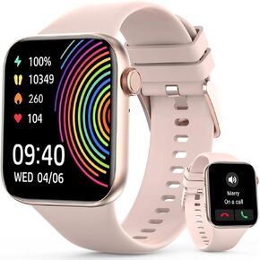 2023 Upgrade Smart Watch (Answer/Make Call),1.95'' Display Smartwatch,Fitness Tracker with Multi Sport Modes,IP68 ,Step Calorie Counter,Sleep/Heart Rate Monitoring Watches,Rose Gold
