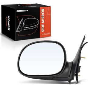 A-Premium Pair (2) Driver and Passenger Side Manual Door Mirror - Compatible with Ford F-150 F150 1997-2002 - Non-Heated Manual Folding Black Outside Rear View Mirror - Replace# F85Z17683BAA