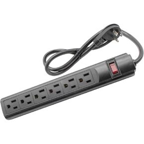 STEREN 6-Outlet Power Strip with 3ft Cord, Right Angle, 90 Degree, Black