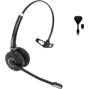 TruVoice Agent AW30 Wireless Headset with Extended Range DECT Wireless USB Dongle I Range of up to 350ft I Noise Canceling Microphone and HD Audio I Compatible with All Computers and Softphones.