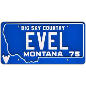 Celebrity Machines Evel Knievel | EVEL | Metal Stamped License Plate
