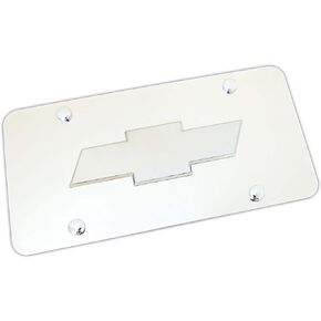 Au-Tomotive Gold, INC. Chevrolet Chrome Logo on Chrome Stainless Steel License Plate