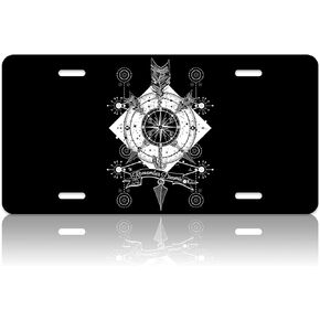 American Flag Sunflower License Plate USA Flag License Plate Cover Personalise Car Front Rust-Proof Stainless Steel Metal Car Plates Tag Funny Novelty Vanity Tag 4 Screws Decorative