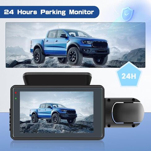 كاميرا أمامية وداخلية من Hikity Dash Cam مع بطاقة SD 32 جيجا، وشاشة IPS 3 بوصة، وكاميرات مزدوجة للوحة القيادة للسيارات، والرؤية الليلية، ومستشعر G، ومراقبة وقوف السيارات، وكشف الحركة in Saudi Arabia
