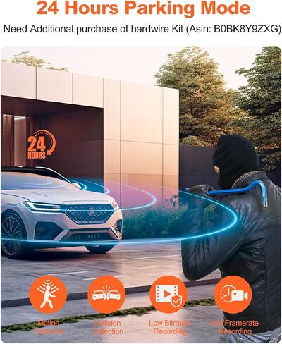 3 Channel Dash Cam, Real 4K+HDR 1080P+1080P Front Insaid and Rear with 5G WiFi DPS, Parking Mode, Night Vision, Dash Camera for Cars with App, G-Sensor, Accident Record, Support 512GB Max in Kuwait