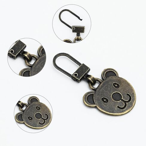 Bekecidi 10 PCS Zipper Pull Replacement, Detachable Zip Pulls Metal Zipper Gripper Zip Repair Pull Tab Zipper Pull Replacement Slider Kit for Coat Jacket Handbags Backpack (Bear, Paw) in Kuwait