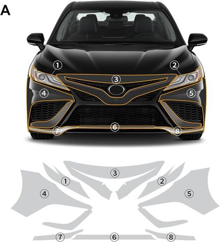 for 2021-2024 Toyota Camry SE XSE Edition PPF Precut Car Paint Protective Film Self Healing TPU HD Film Scratch Protector Exterior Accessories (Hood + Fender 3Pcs) in Saudi Arabia