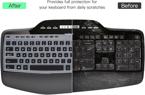 غطاء لوحة المفاتيح لـ Logitech MK710 MK710-RB MK735 MK700 واقي غطاء لوحة المفاتيح اللاسلكية، ملحقات Logitech MK710 MK700، أسود in Kuwait