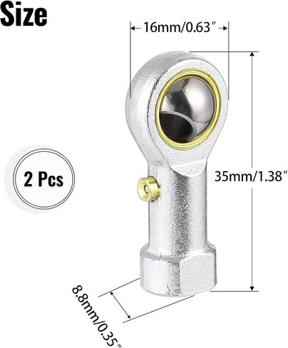 2pcs Rod end Bearing 1/4 inch bore Pre-Lubricated 1/4-28 Female Thread Right Hand Heim Joint with Jam Nuts in Saudi Arabia