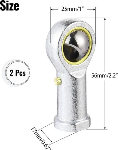 2pcs Rod end Bearing 1/4 inch bore Pre-Lubricated 1/4-28 Female Thread Right Hand Heim Joint with Jam Nuts in Saudi Arabia