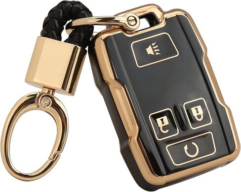 غطاء حافظة مفتاح Fob متوافق مع 2014-2018 Chevy Silverado/GMC Sierra و2015-2019 Colorado/Suburban/Tahoe/Canyon/Yukon/Yukon XL، حامي سلسلة المفاتيح الذكية عن بعد (4 أزرار) in Saudi Arabia