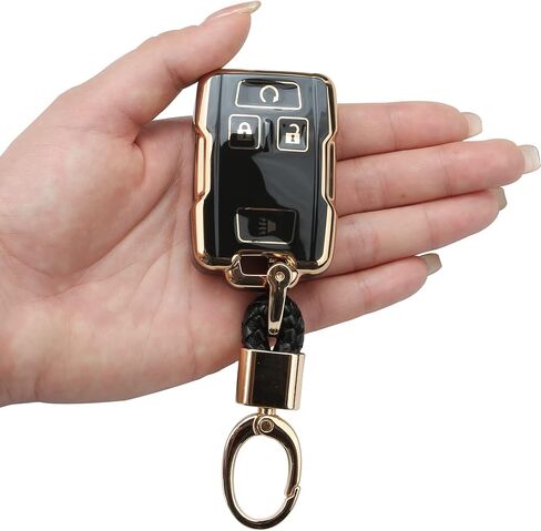 غطاء حافظة مفتاح Fob متوافق مع 2014-2018 Chevy Silverado/GMC Sierra و2015-2019 Colorado/Suburban/Tahoe/Canyon/Yukon/Yukon XL، حامي سلسلة المفاتيح الذكية عن بعد (4 أزرار) in Saudi Arabia