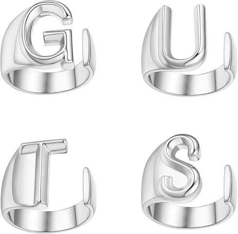 YANMIN Inspired Merch Guts Rings Singer Chunky Adjustable Silver Initial Rings Set for Women Girls Concert Costume Outfits Jewelry Accessories Gifts for Music Fans in Saudi Arabia