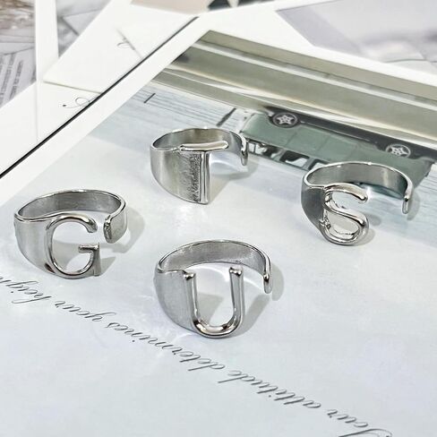 YANMIN Inspired Merch Guts Rings Singer Chunky Adjustable Silver Initial Rings Set for Women Girls Concert Costume Outfits Jewelry Accessories Gifts for Music Fans in Saudi Arabia