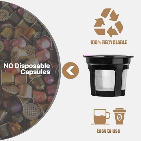 Reusable K Cups for K-eurig, 8 Pack K Cup Reusable Coffee Pods, Universal Reusable K Cup for K-eurig 1.0 and 2.0, Refillable K Cup Coffe Pods BPA Free in Saudi Arabia