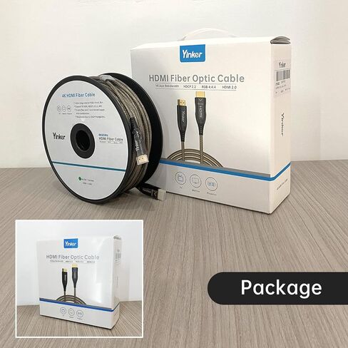 كابل HDMI ليفي 4K بطول 100 قدم، كابل ألياف بصرية 4K 60 هرتز HDMI 2.0 كابل أحادي الاتجاه يدعم 18 جيجابت في الثانية 4:4:4 ARC HDR HDCP2.2 لبلو راي/تلفزيون/جهاز عرض/PS/Xbox (30 مترًا) in Kuwait