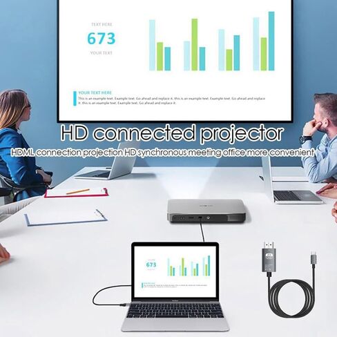 كابل USB C إلى HDMI بطول 6.5 قدم من سبائك الألومنيوم سلك مضفر من النايلون، محول فيديو من النوع C إلى HDMI، كابل محول توصيل تلفزيوني بدقة 4K HD، للهواتف والأجهزة اللوحية والكمبيوتر المحمول (كابل PVC) in Kuwait