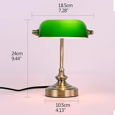 FIRVRE Glass Bankers Lamp Desk Lamp Classic Retro Bronze Finish G9 Base Plug in Vintage Table lamp Reading Modern for Home Office nightstand Bedside Study Desk Library in Saudi Arabia