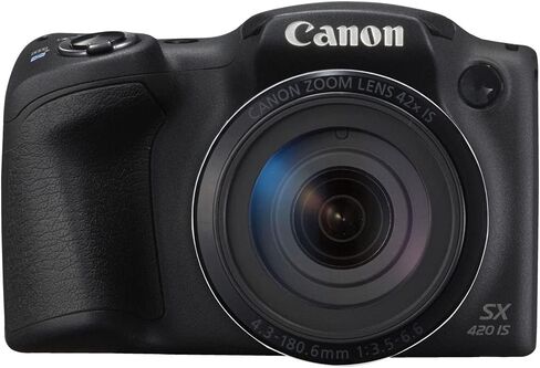 كاميرا Canon PowerShot SX420 هي كاميرا رقمية (أسود) (1068C001)، وبطاقة ذاكرة سعة 64 جيجابايت، وبطارية NB11L × 2، وبرنامج صور Corel، وشاحن، وقارئ بطاقات، وإضاءة LED، وحقيبة، وحامل ثلاثي القوائم مرن + المزيد (متجدد) in Saudi Arabia