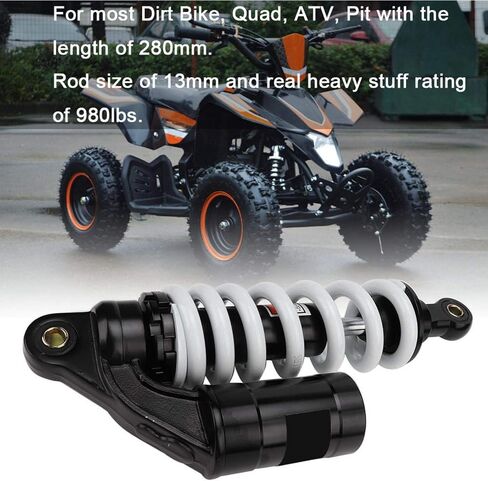Qiilu 280 mm / 11" Rear Shock Absorber Suspension, Air Shock Absorber Rear Suspension for Pit Quad Dirt Bike ATV Buggy 980lbs in Saudi Arabia