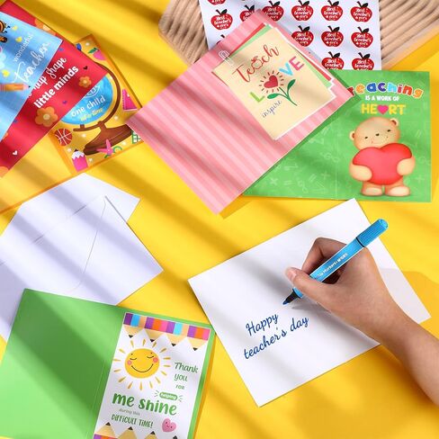 Jetec 36 Sets Teacher Thank You Cards for Teacher Appreciation Gift Bulk TeacherS Day Motivational Card for Teacher Best Teacher Ever Card Teacher of the Year Appreciation Gifts (Fresh Style) in Saudi Arabia