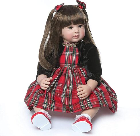 Reborn Toddler Dolls Realistic Girl 24 Inch Real Looking Soft Silicone Limbs and Head Soft Cloth Weighted Body Cute Baby Dolls with Beautiful Princess Dress in Saudi Arabia
