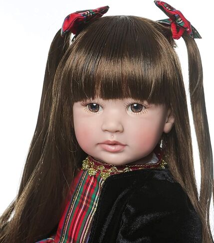 Reborn Toddler Dolls Realistic Girl 24 Inch Real Looking Soft Silicone Limbs and Head Soft Cloth Weighted Body Cute Baby Dolls with Beautiful Princess Dress in Saudi Arabia